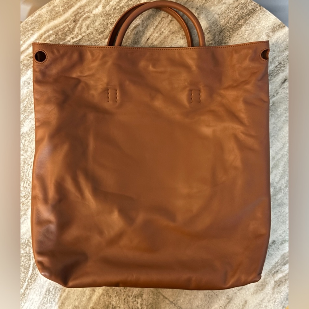 GABRIELA HEARST Tote Cognac Brown Carryon Leather Bag Shopper Crossbody Handbag - Picture 2 of 13